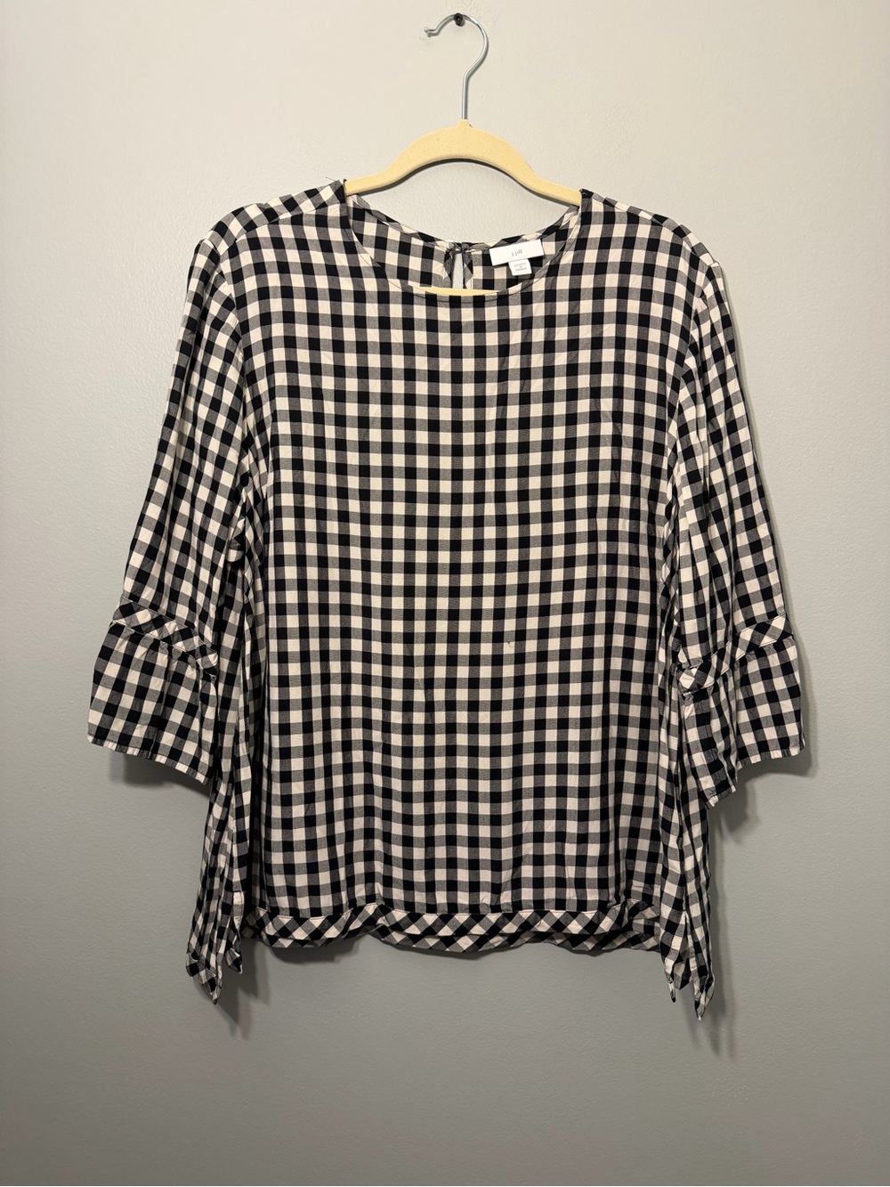 J. Jill Black & White Gingham Blouse